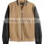 latest design leather sleeve wool baseball jacket for men bulk wholesale men's promotional jacket