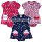 2017 Summer cinched short sleeve girl romper one piece polka dot new born baby dress