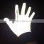 China manfacturer customized white glow in the dark reflective glove safety for eletrombile