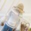 B22664A Elegant Ladies horn sleeve gauze stripe knit T-shirt