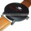 Customized Logo Black Case Brown Leather Japan Quartz Movement MEN Wrist Watch