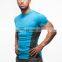 mens neonblue black lycra polyester excercise fit tee shirt