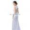 White Exquisite Long Gown Sleeveless Sweetheart Beading Sweep Train Zipper Lace Hollow Women Prom Dress