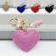 Romantic Dazzling Rhinestone Love Heart Charm Pendant Fringe Keychain Keyring