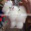 Factory price custom animal plush fur fox keychain