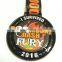 Black nickel Plating medal with custom wording logo and custom medal ribbon for sport events