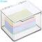 Best Acrylic Storage Box with Lid Holder for Note Pads, Gel Pens, Staples, Dry Erase Markers, Tape