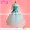 Fancy cap sleeve girls' dress silvery waistband & gauze tulle trail