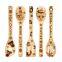 Christmas Wooden Spoons Set Burned Cooking Utensil 5pcs Christmas cooking bambu utensil engraved China