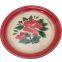 Round big enamel serving tea tray