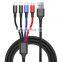Wholesale 4 in 1 USB Type C Cable Nylon Braid Multiple Micro Type-c USB Charging Data Cable for Iphone