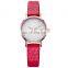 SHENGKE Elegant Lady Soft Leather Band Quartz Alloy Case Mineral Crystal Glass Watch K8018L Waterproof Stainless Steel Caseback