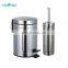 Classic Metal Bathroom Accessories Set 2 Pieces Trash Can Stainless Steel Waste Bin Toilet Brush Holder Mirror FINISHr