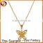 2016 new Stainless steel Rose Gold butterfly shape pendant necklace