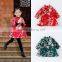 Top Sale Girls Christmas Dress Flower Print Half Sleeve Kids Girls Party Dress Wholesale Children Clothing