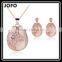 Lovely 18K Rose Gold Plated Opal Jewelry Fashion Necklace and Earring Set