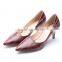crocodile print sheep leather women shoes ladies elegant footwear pumps shoes medium heel ladies shoes