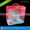 Eco-friendly custom made clear pastic gift box with printing and handles