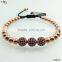 2016 Anil Arjandas Men Bracelets macrame Bracelet 18k Black Plated 8mm Micro Pave Cz Beads Bracelet