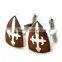 Stainless Steel & Red Wood Cross Peltate Cufflinks for Men with Gift Box