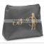 Women Black Satin Waterproof Toiletry Bag/Makeup Bag For Travel