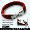 Men Leather Bracelet Leather & Stainless Steel Bangle Bracelet
