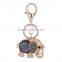fashionable elephant shape metal alloy crystal keychain holder