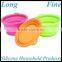 Orange Round Dog Drinking Silicone Pet Bowl