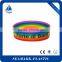2016 custom colorful rainbow silicone wristbands with logo printed