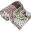 RTHKQ-5 Pathwork Kantha Quilt Reversible Printed Cotton Jaipuri Razai Manufacturers