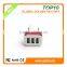 Colorful mini fashionable portable three usb port car charger