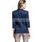 beautiful beaded high quality blue denim long women jeans jackets JXQ505