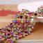 Fancy Shaped Flower Design Colorful Shining Crystal Decorative Rhinestone Chain