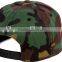 woodland camouflage 100% polyester snapback cap with Patriotic American Flag Patch