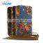 Flower Pattern PU Leather Universal Box Phone Case For Samsung Galaxy Note 7 With Make-up Mirror
