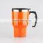 Newly design stainless steel car travel mug leakproof design lid mug with handle customized log water mug
