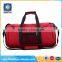 Cylindrical shape waterproof and lightweight red 600D sports travel bag