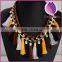 wholesale european fashion colorful silk tassels necklace