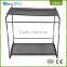 High-end desktop corner double tier black lacquer metal wire office file rack