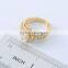 Bling bling AAA+ cubic zirconia ring prong setting 18k yellow gold plated jewelry