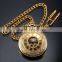 Vintage Golden Analog Pendant Mechanical Fob Chain Pocket Watch