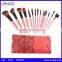 private label 9 pcs makeup brush set kit ,pink makeup brush set ,synthetic hair kabuki brush kit