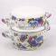 Flower Decal Printing Enamel Seafood Cooking Pot Mussel Pot