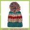 Striped Pom Pom Custom Beanie Hat