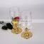 lead free crystal Clear and Gold Wedding Wine Goblets