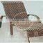 Outdoor brown wicker/PE rattan sun lounge