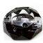 diamond cut round black crystal ashtray