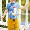 100% cotton short sleeve stripe children t-shirt dresses with embroidery logo