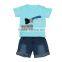 Eco-friendly Fancy baby tops latest design Baby boy clothing set Pictures of short skirts and tops