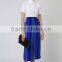 New Arrival Brand Design Stripe Split Maxi Skirt Blue Fashion Long Summer Skirts Muslim Fitting